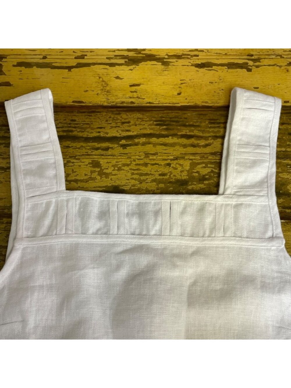 Madewell Embroidered Eyelet Square Neck Linen Tank Mini Dress White Sz 8 - Picture 7 of 11